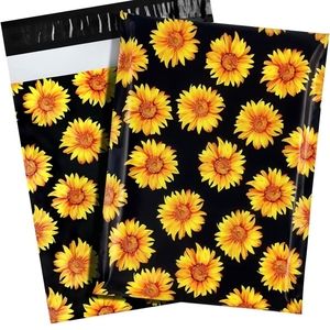 100 SHIPPING POLY MAILERS BAGS 🌻 Sunflower with black